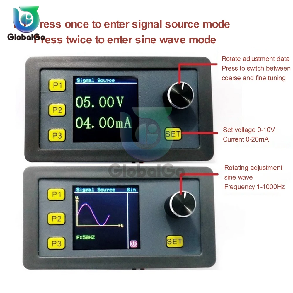 Generador de señal módulo ajustable 1-1000Hz ondas de seno 4-20mA 2-10V generador de señal PWM pulso