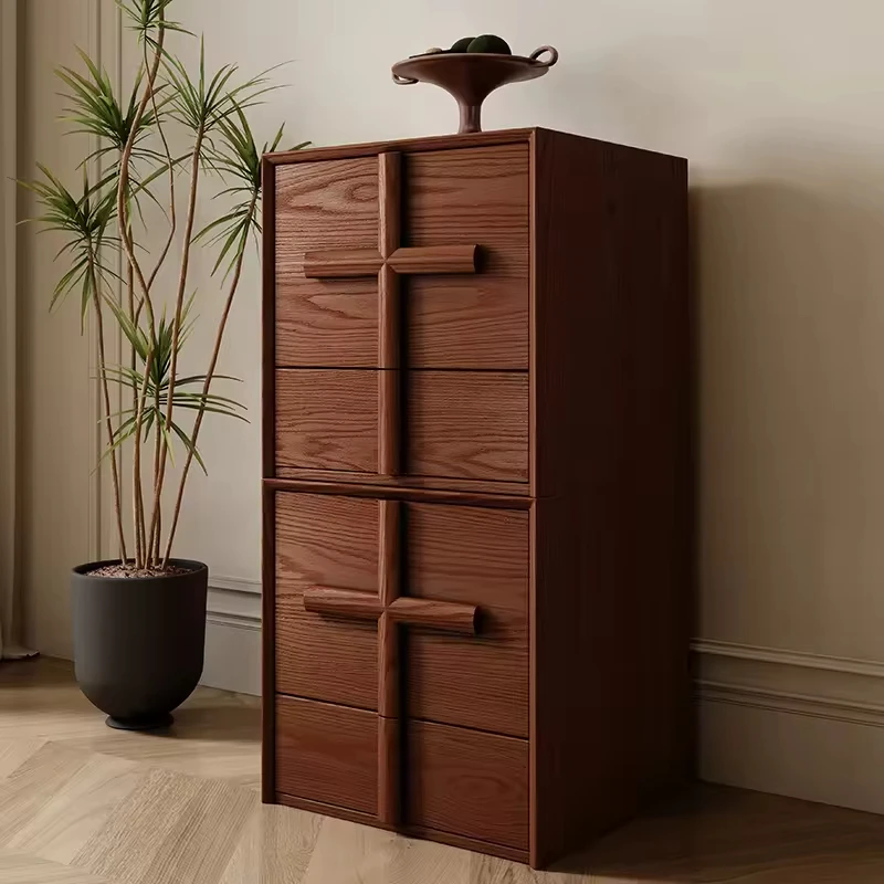 Mid-Century Style Solid Wood Eco-Friendly Space-Saving 5+ Drawers Chest Drawers Bedroom Bedside