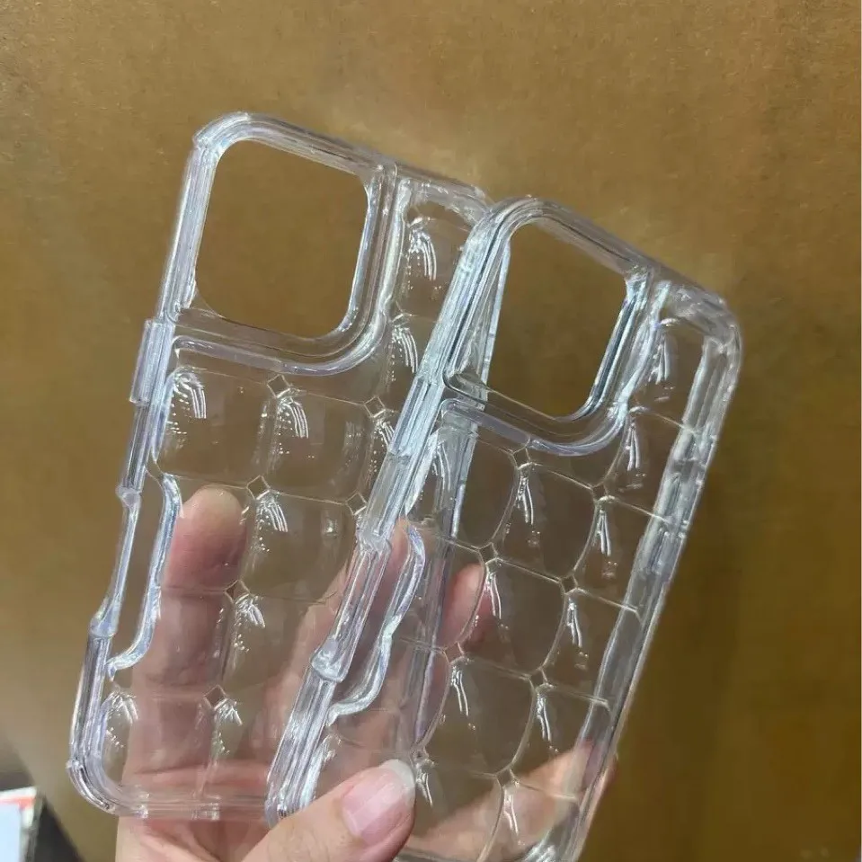 New for iPhone 17promax Ice Cube Phone Case 16pro 3D Transparent 15 2-in-1 14 Anti Fall 13 12 11 All Inclusive Protective Cover