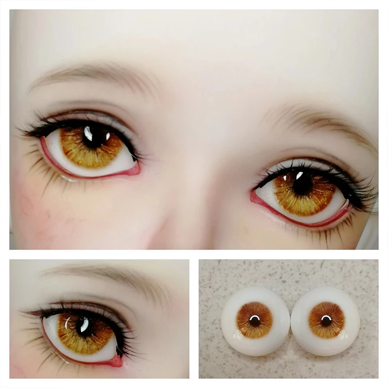 YESTARY Doll Accessories Eyes For Toys BJD 1/3 1/4 1/6 MM Colored 3D Movable Colors Plaster Eyes For BJD Dolls Sparkling Eyeball