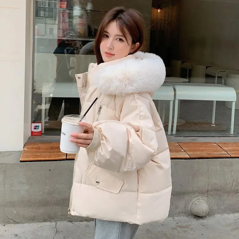 Winter Coat Female Jacket New 2024 New Korean Hooded Parka Warm Big Fur Winter Jacket Women Wadded Ladies Women\'s down jacket