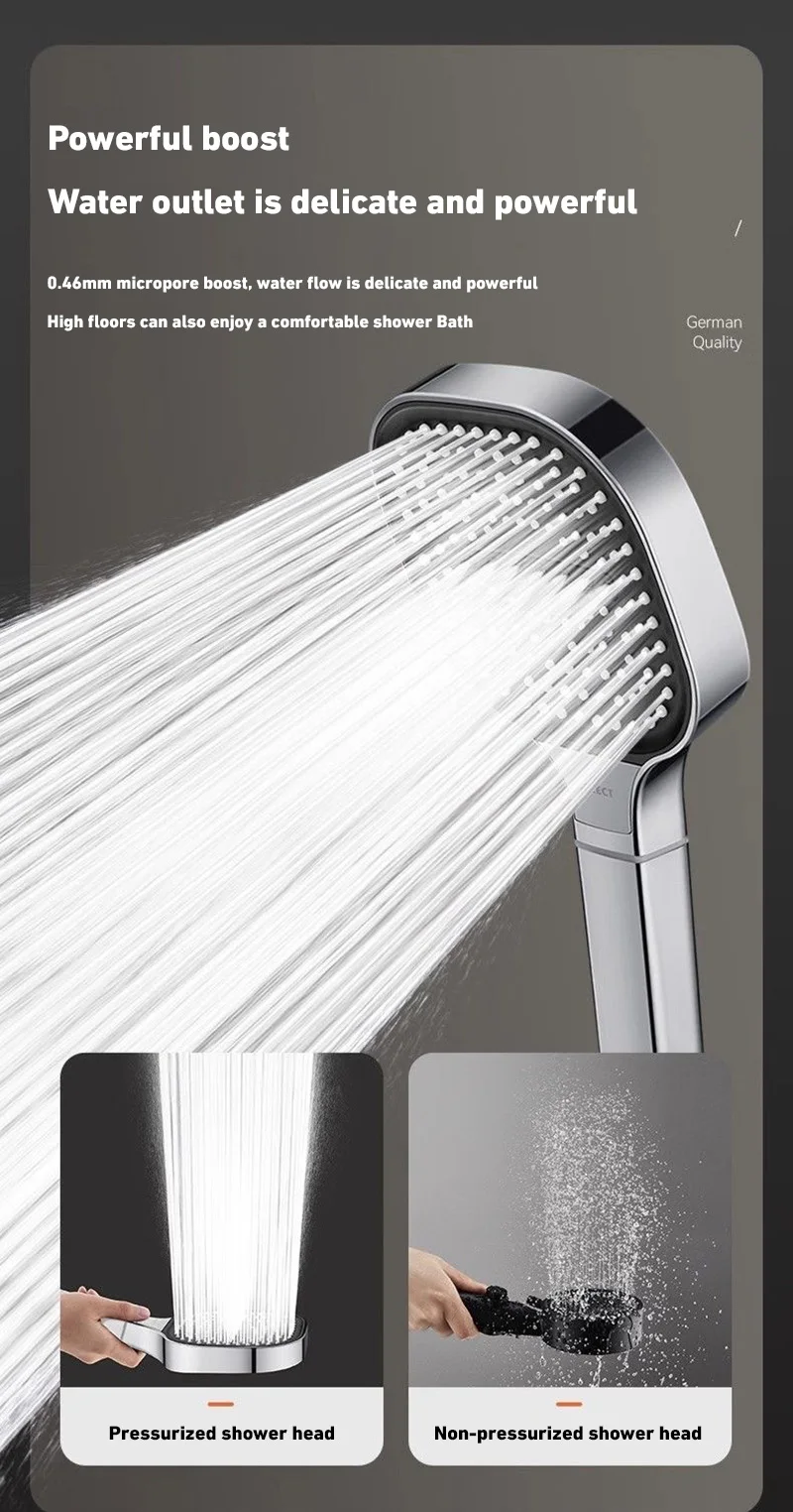 Xiaomi 13cm Large Panel 3 Modes Adjustable Shower Head High Pressure Massage ShowerHead Filter Element HomeBathroom Accessories