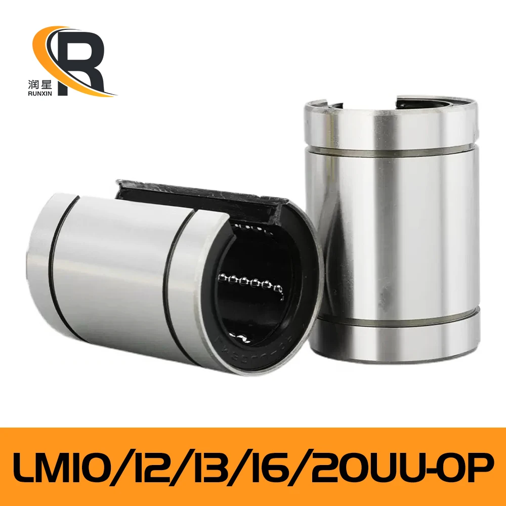 RXTNC LM10UU-OP LM12UU-OP LM13UU-OP LM16UU-OP LM20UU-OP GCr15 Linear Bearings high precision Sliding Extended Ball Guide Bushing