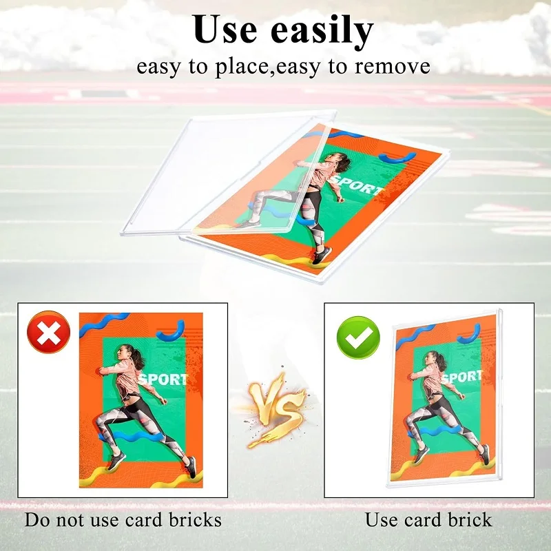 10Pcs/Pack Transparent Acrylic Card Holder Trading Card Protective Shell Storage Case for Yugioh Pokemon TCG Sport Card