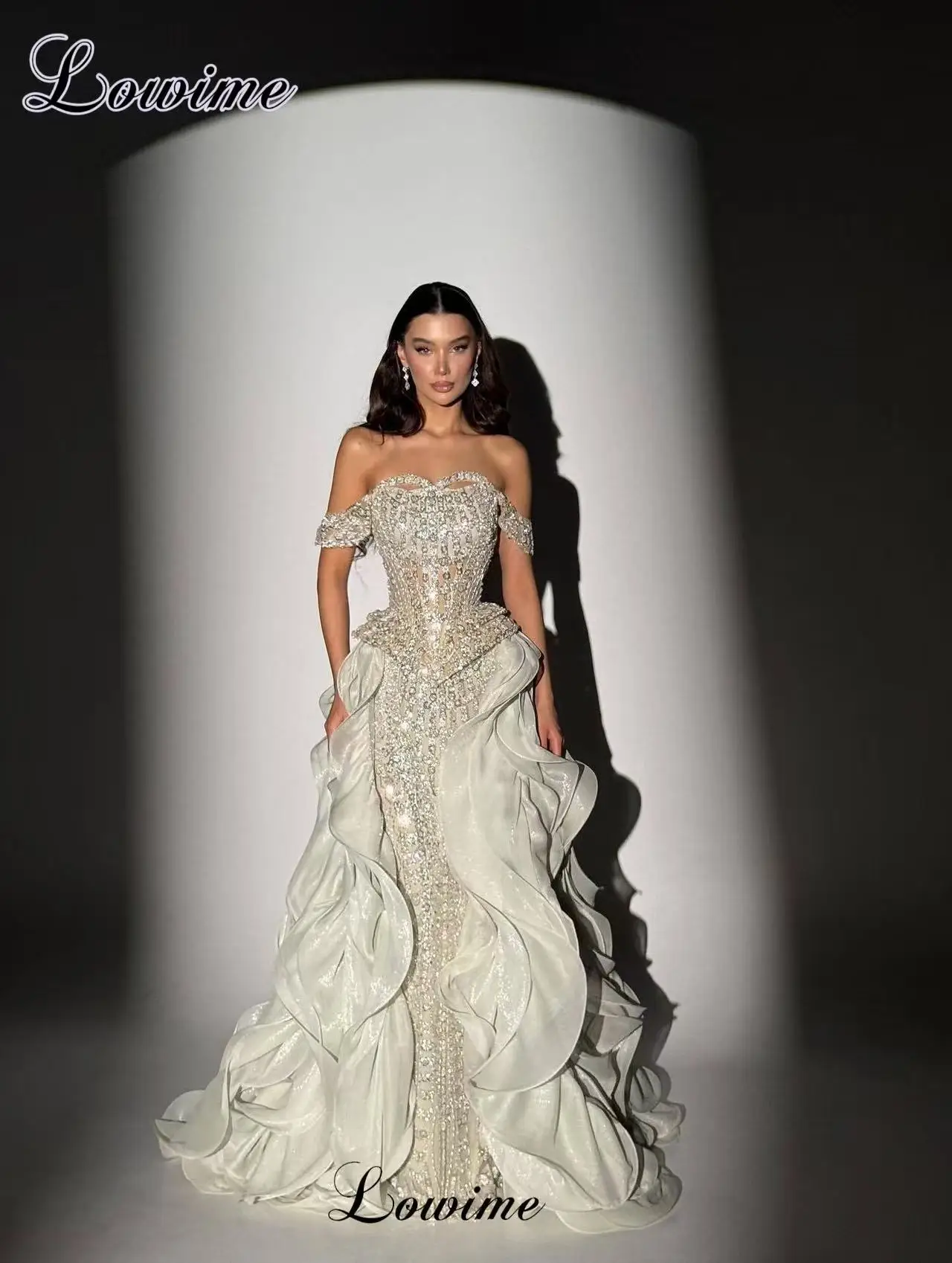 2026 Sparkly Silver Celebrity Dresses Elegant Strapless Evening Dresses For Women Fashion Walk Gown Vestidos De Gala Customized