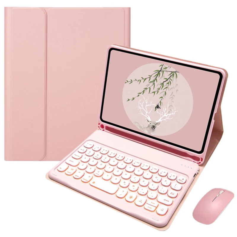 For Mini 6 Ipad Mini6 8.5Inch Cute Round Bluetooth 7 Colors Backlit Keyboard Detachable Protective Case