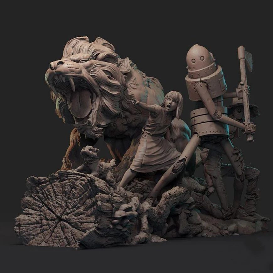 Resin soldier 1/24 modern fantasy Warrior soldier with base Model Unassambled Unpainted Figure Building Kit