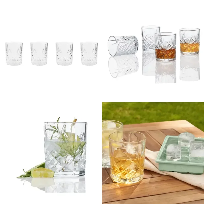 for Modern Embossed Whiskey Glass Drinking Glassware Home Bar Wine Glass