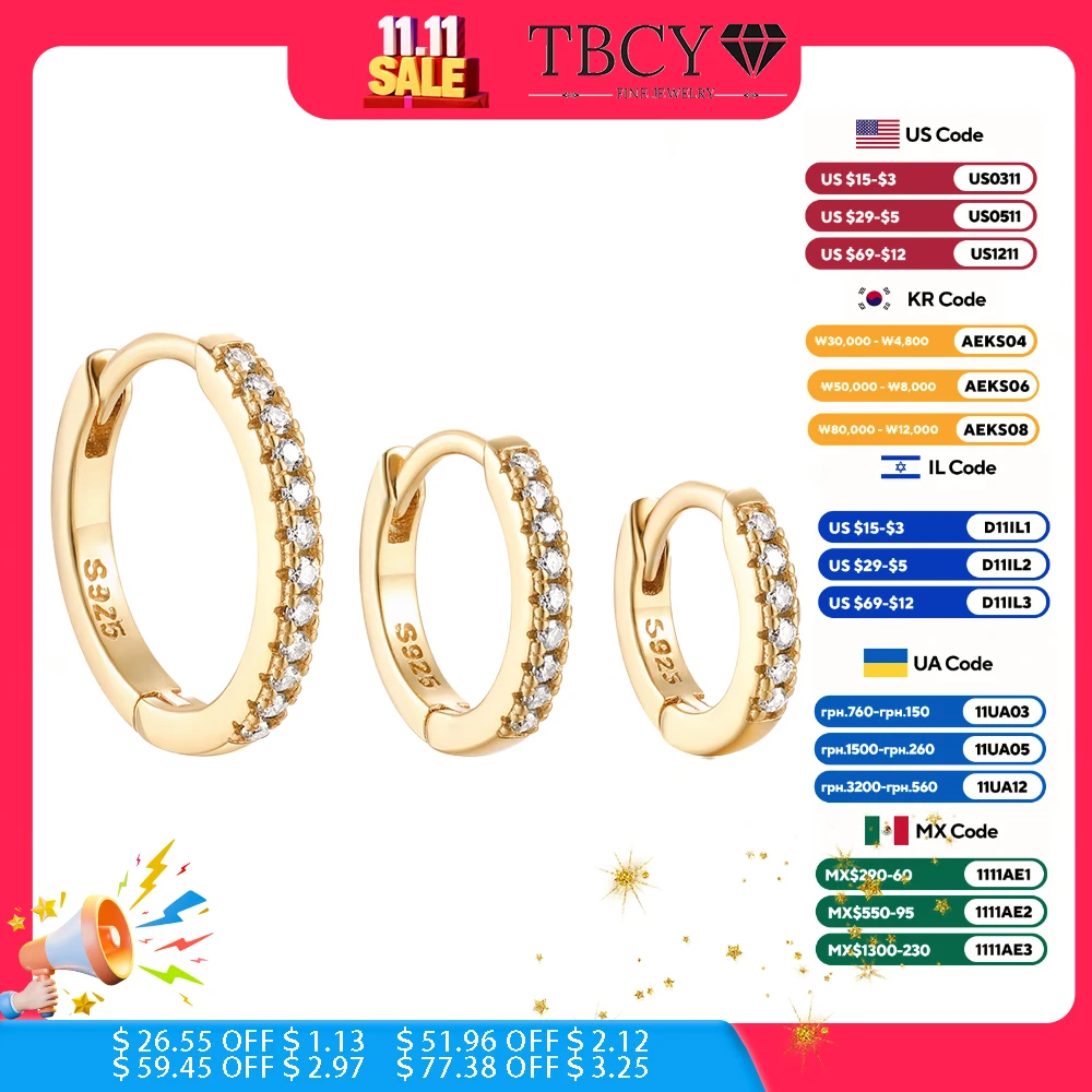 

TBCYD Hoops 100% 925 Sterling Silver1.5mm D Color Moissanite Stud Earrings For Women Sparkling Jewelry Gifts With GRA Certified