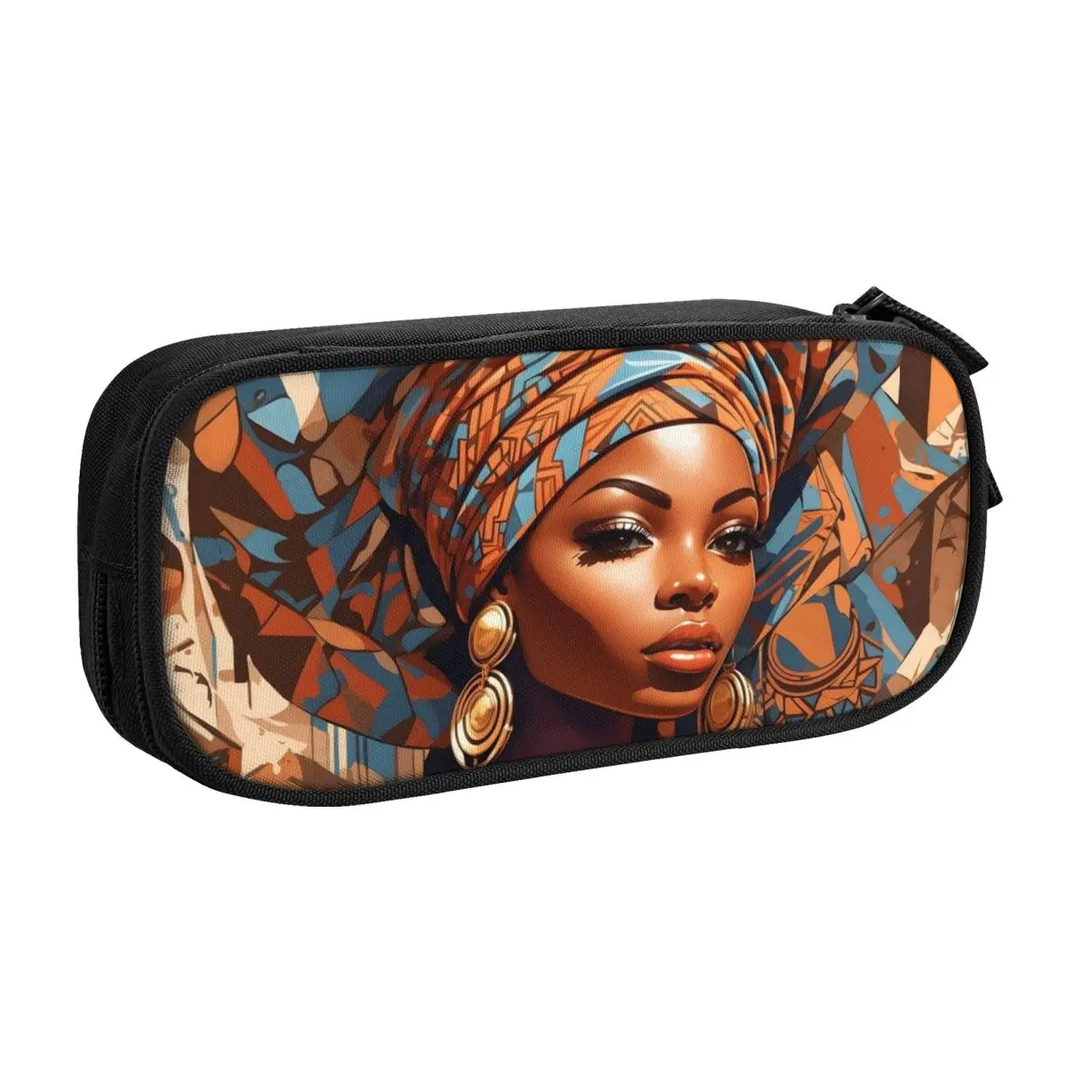 Korean Custom African Ethnic Style Pattern Pencil Case for Boys Gilrs Woman Pattern Large Capacity Pen Box Bag Stationery