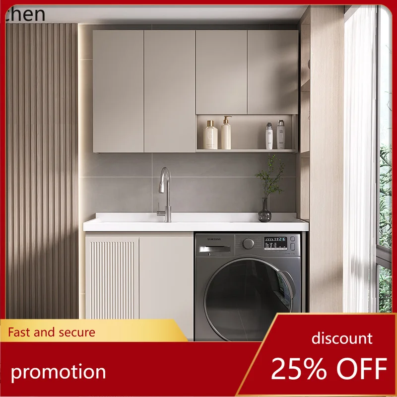 YFY Balcony Drum Washing Machine Integrated Cabinet Companion Set Simple Laundry Table Sink with Washboard