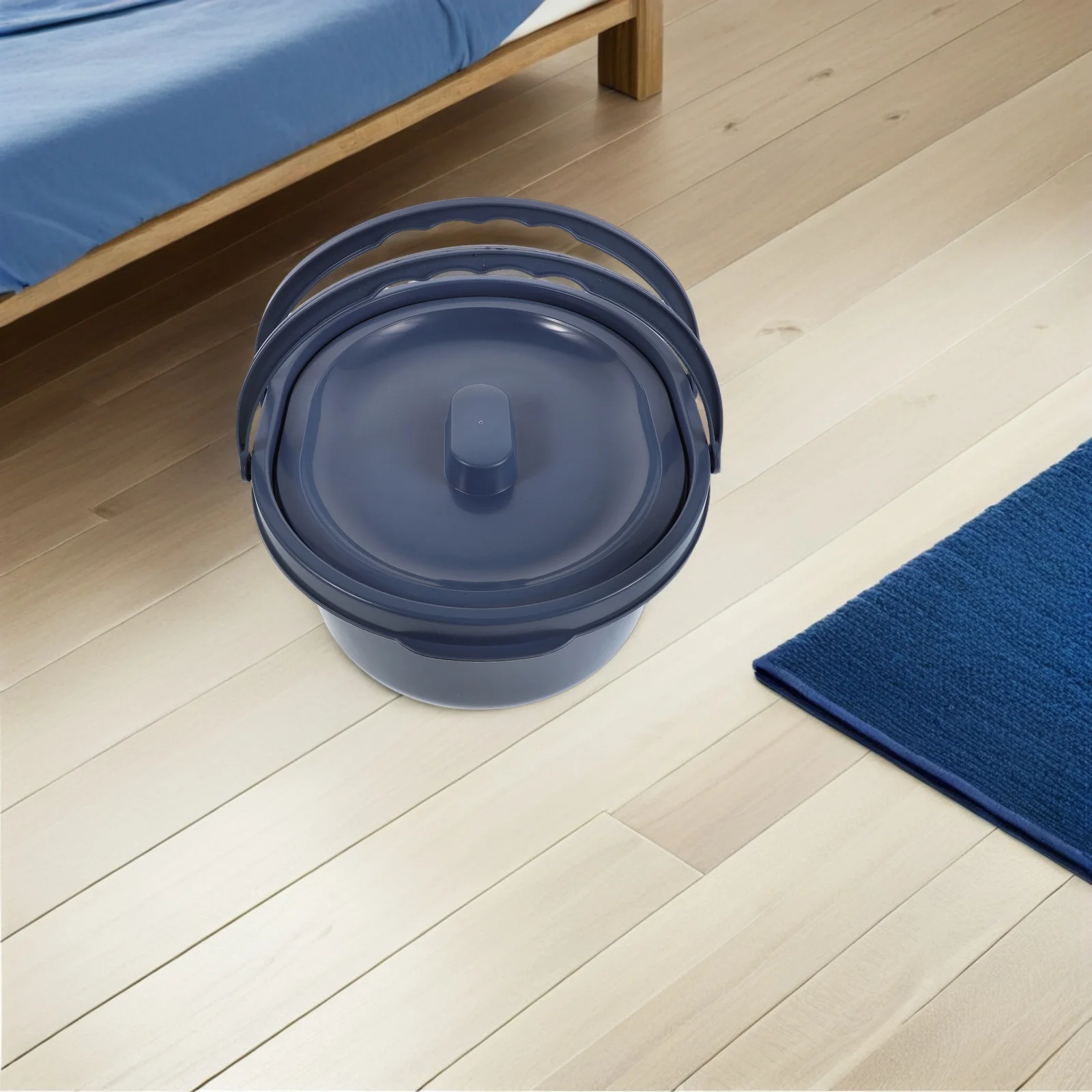 الأزرق قعادة دلو الثقيلة السرير عموم لكبار السن مع غطاء المحمولة مبولة للمنزل مستشفى استخدام غرفة وعاء للجنسين المريض البول