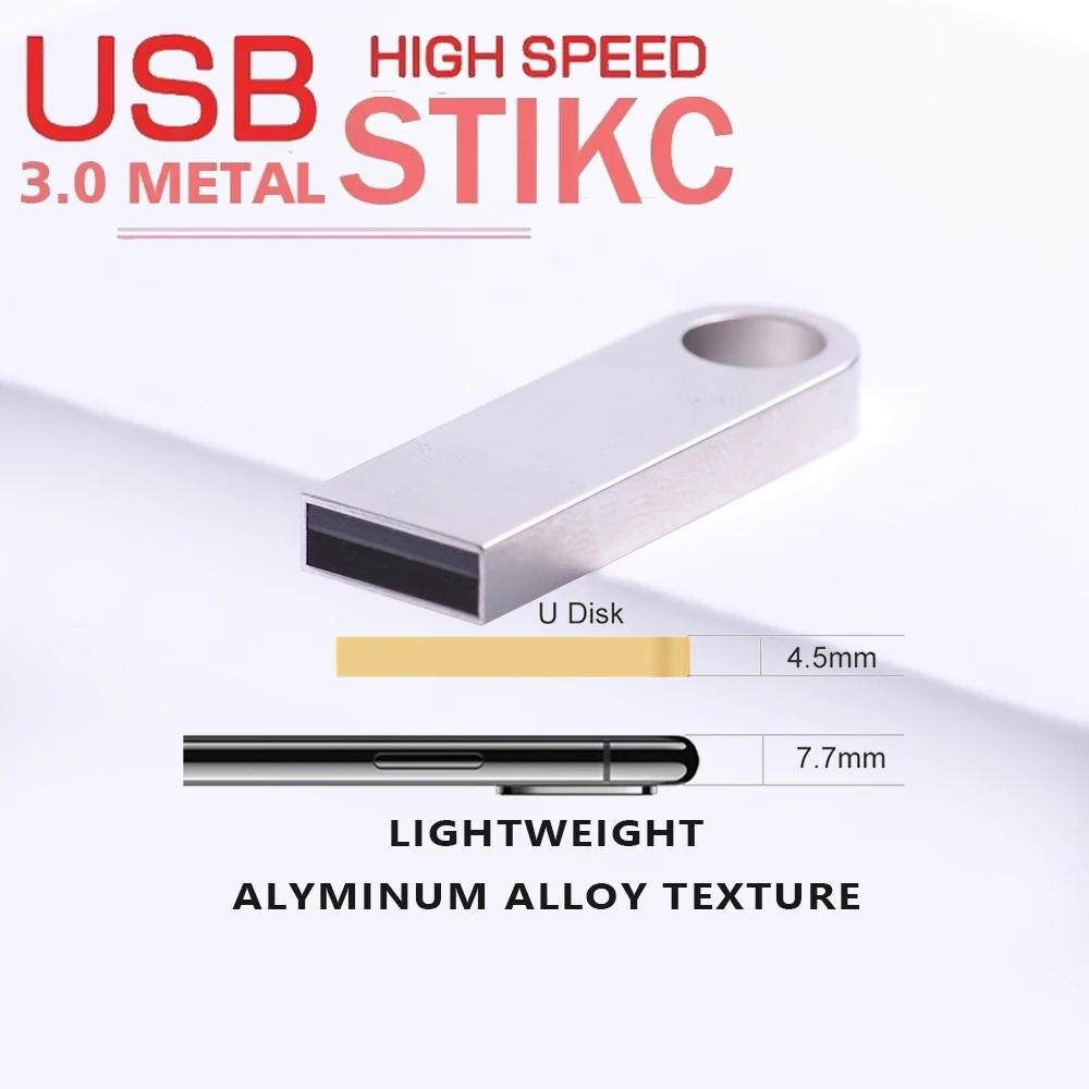 New Arrival Metal USB 3.0 Flash Drive 128gb 16GB 8GB  Colorful Pendrive 32gb 64gb USB Flash USB Disk Memory Stick U Disk Gif
