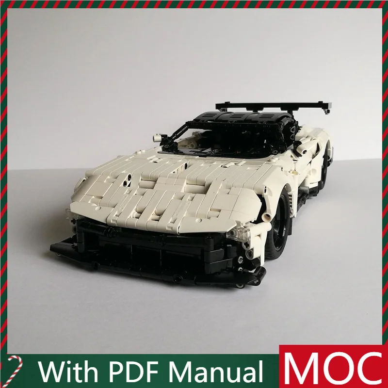 

2104 шт. MOC, черный, белый цвет, модульная модель спортивного автомобиля, набор «сделай сам», строительные блоки, детская сборка, дисплей, игрушки, фестиваль, подарок-сюрприз