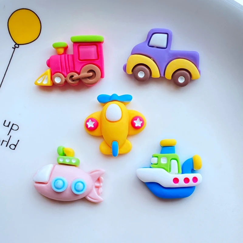 10Pcs New Cute Mini Traffic Series Flat Back Resin Cabochons Scrapbooking DIY Jewelry Craft Decoration Accessorie