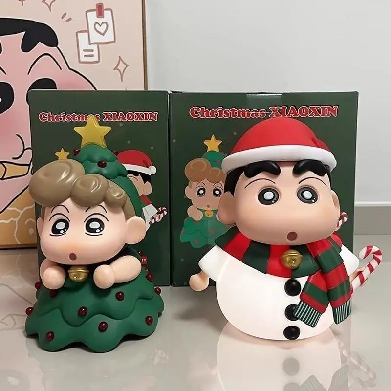 20cm Anime Crayon Shin Chan Figure Christmas Cosplay Shin-Chan With Light Action Figurine Collectble Models Gift Toy