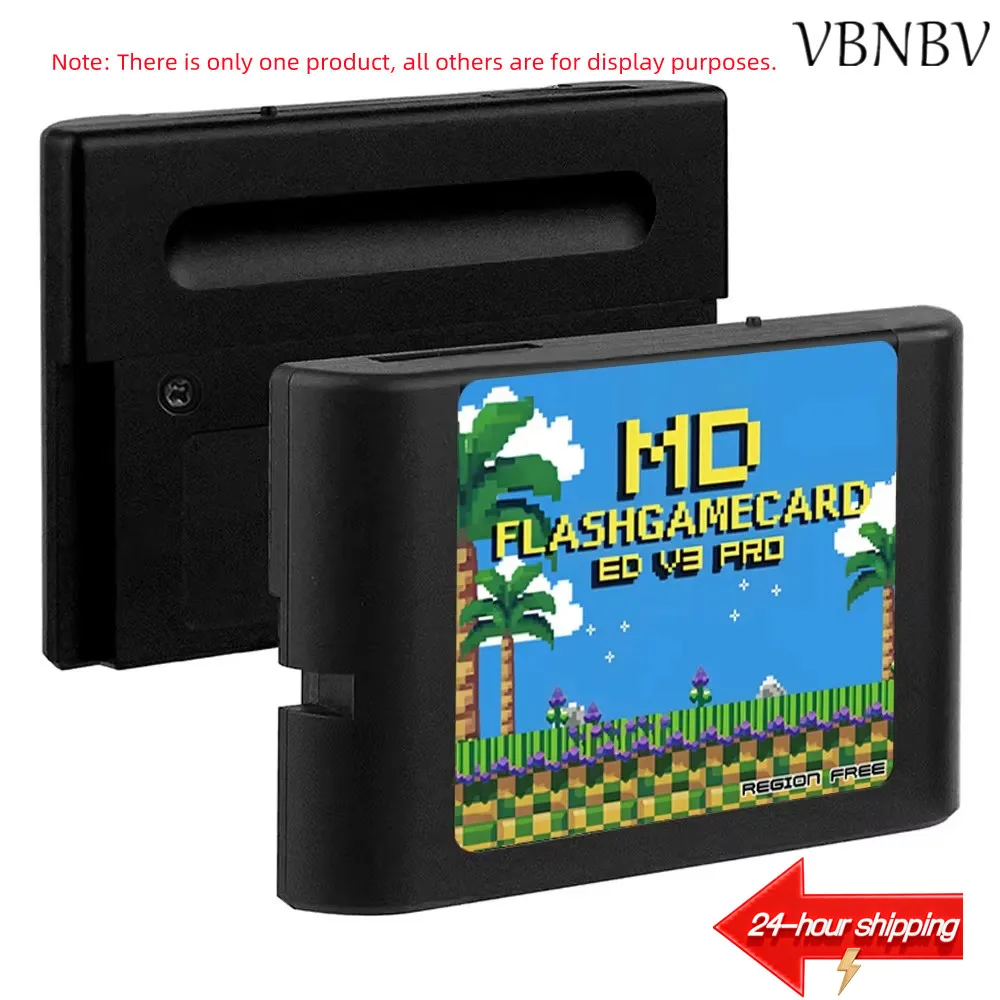 VBNBV 4000 en 1 Mega Genesis MD V3 Pro con tarjeta TF de 4GB, tarjeta de juego EDMD para consola de juegos SEGA Genesis Mega Drive Master System