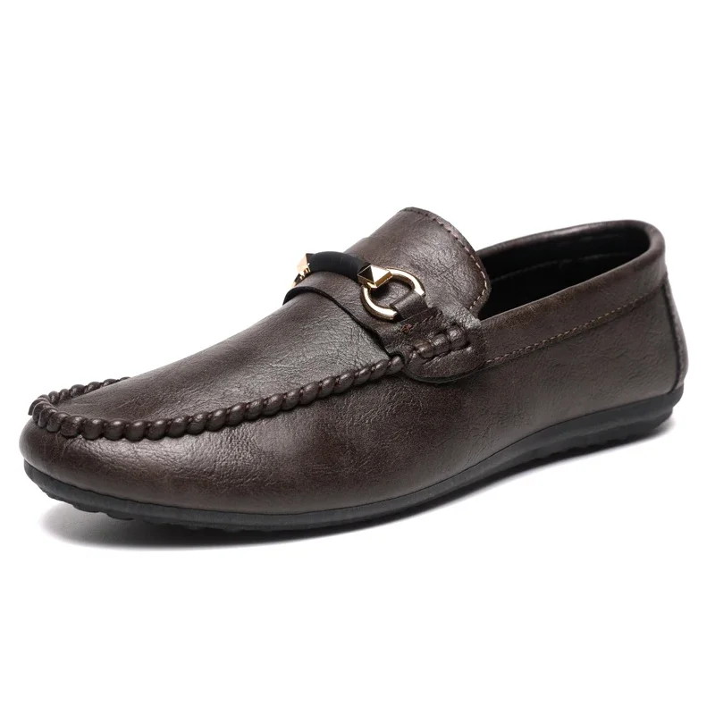

New Spring/Summer 2025 casual and comfortable business casual leather shoes, fashionable flat lightweight loafers for men