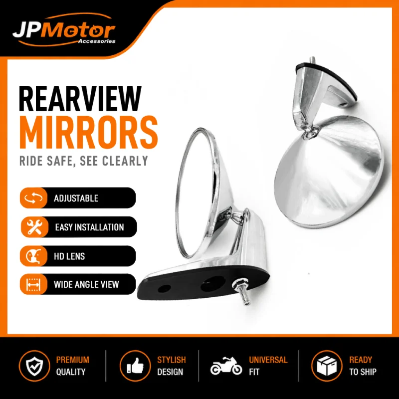 Vintage Classic Car Silver Round Side Mirror Retro Front Rear Rearview Mirror 2802834 For Belvedere FuryIII Exterior Accessories