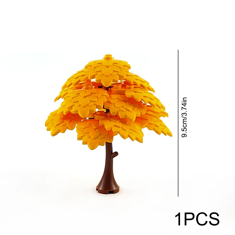 MOC Stadt Garten Baustein Baum Spielzeug DIY Montage Kiefer Kokospalme Street View Wald Pflanze Stamm Blätter Gras Zubehör