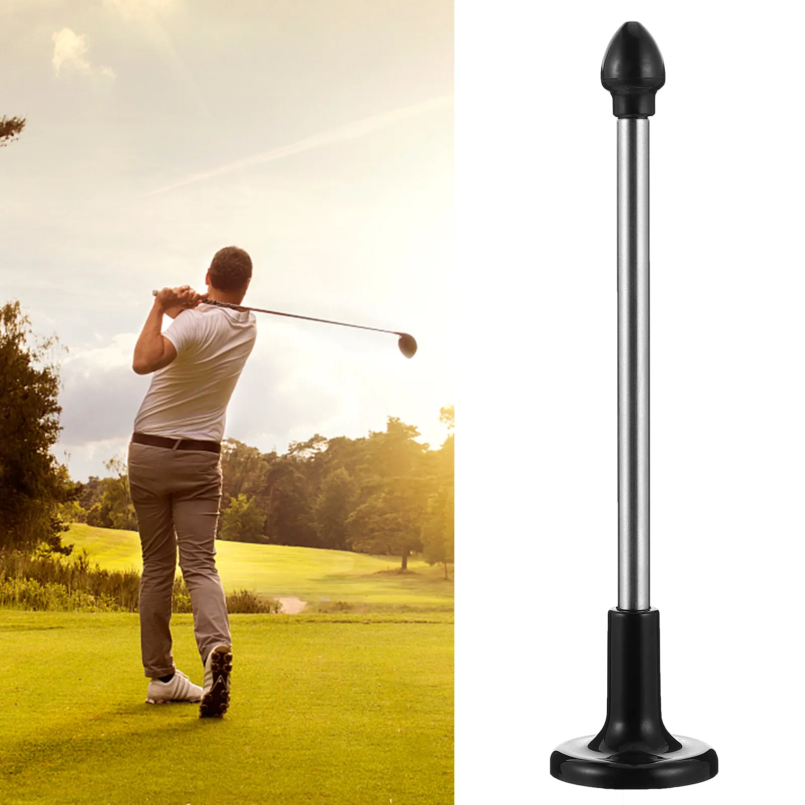 1Pcs Alignment Rod Club Swinging Magnetic Aid Trainer Golf Swing Direction Correction Stick Adjustable Stainless Steel Training