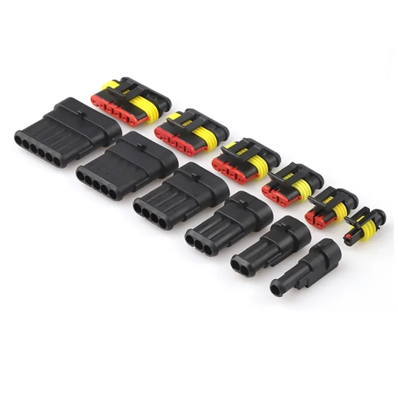 1/5/10Sets 1-6 Pins Way AMP 1.5 Super seal Waterproof Electrical automotive Wire Connector Plug for car Motorcycle