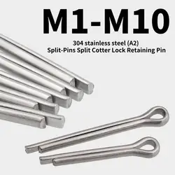 30/20/10/5/2/1PCS 304 Stainless Steel (A2) Split-Pins Split Cotter Lock Retaining Pin Split Cotter Split-Pins Pins GB91