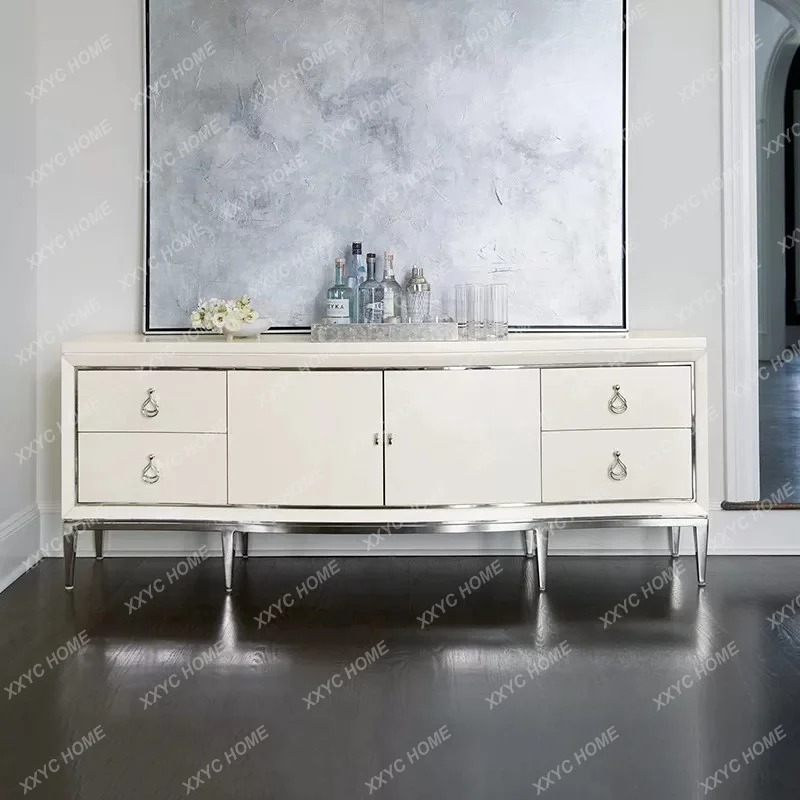 Simple modern TV  Light luxury dining side t Fashion video  Living room floor cabinet Double door