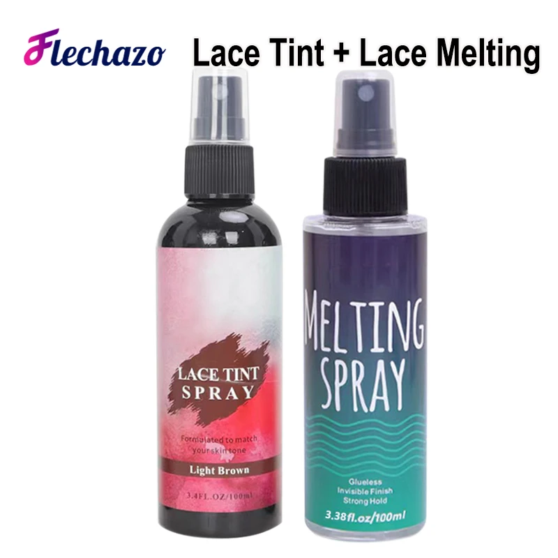 Lace Wig Kit Lace Tint Spray Dark Medium Light Brown 100Ml Lace Bond Lace Melt Spray 100Ml Firm Hold Edges Control Glue Spray