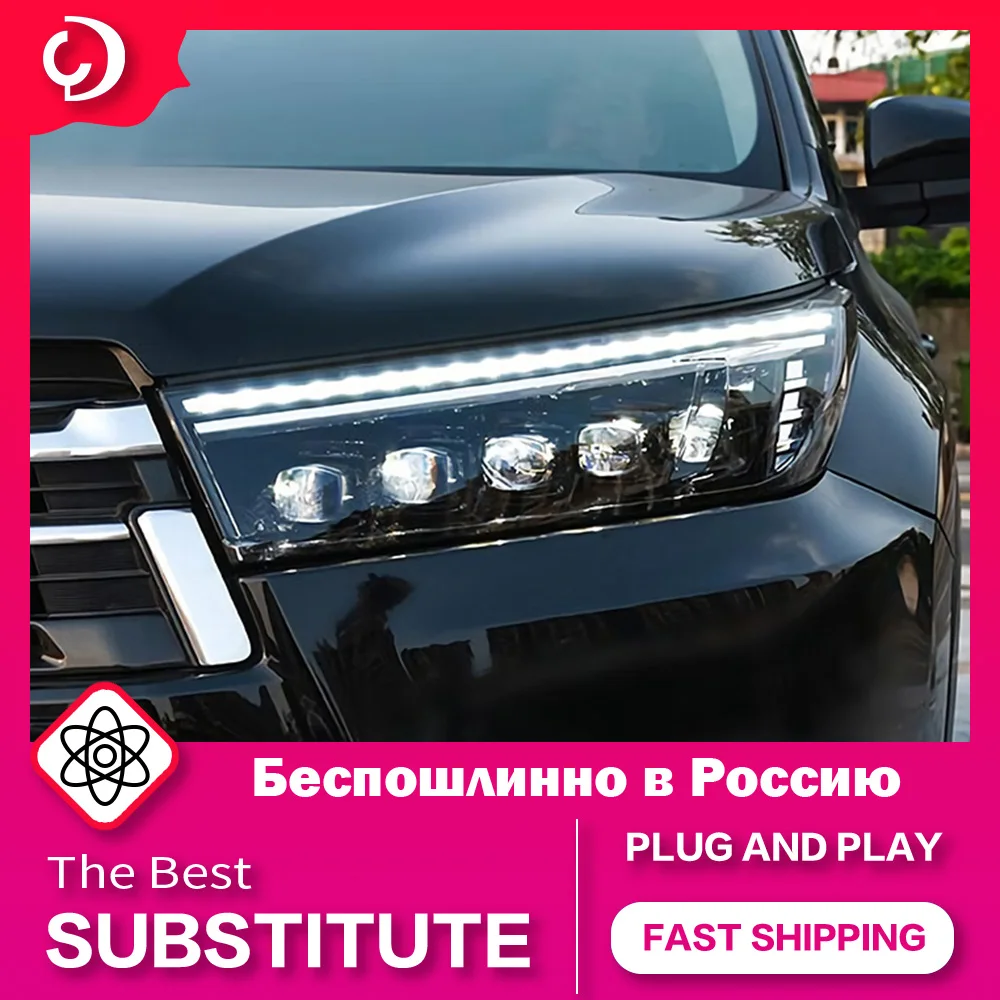 AKD Car Styling Headlights for Toyota Highlander Headlights 2018-2021 New Kluger LED Headlight DRL Head Lamp Led Projector