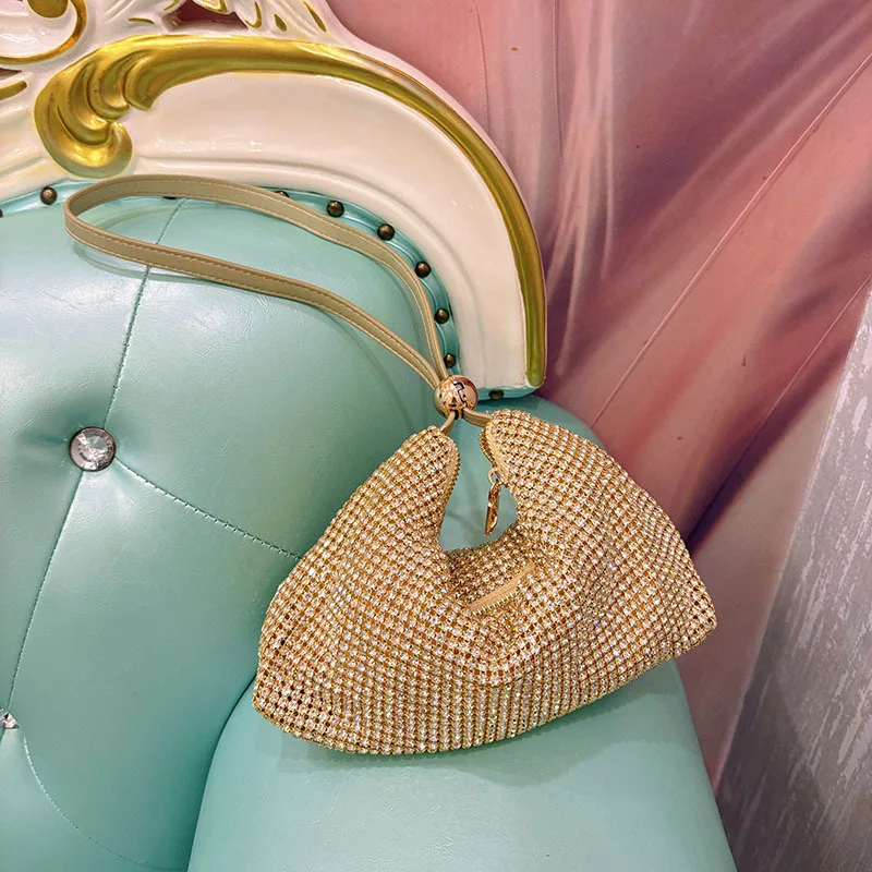 Trend Shiny Diamond-encrusted Women's Handbag Fashion Square Chain Bag Niche Design Dinner Bag Crossbody Bag