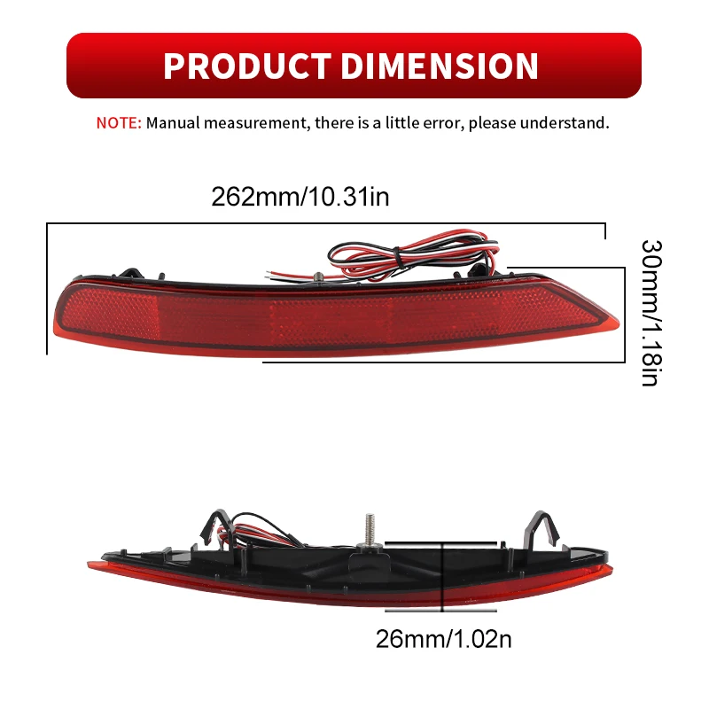 2PCS Led Deflector Light For Subaru Forester 2009-2018 Rear Bumper Led Rear Bumper Light For Car OEM# 84281SC010, 84281SC000