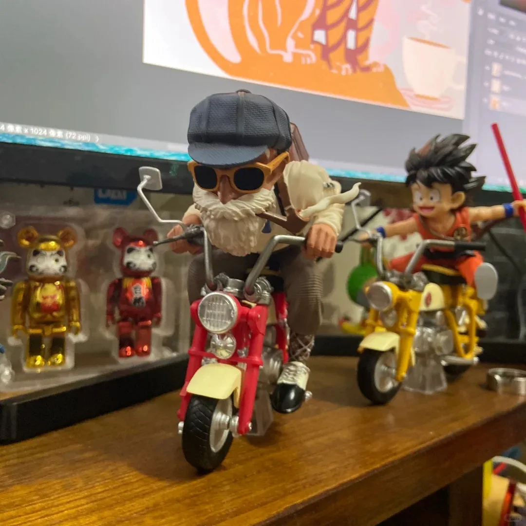 핫 드래곤볼 오토바이 시리즈 애니메이션 캐릭터 피규어 셴론 모델 장난감 크리링 손오공 베지터 트랭크스 슈퍼 사이야인 PVC 선물