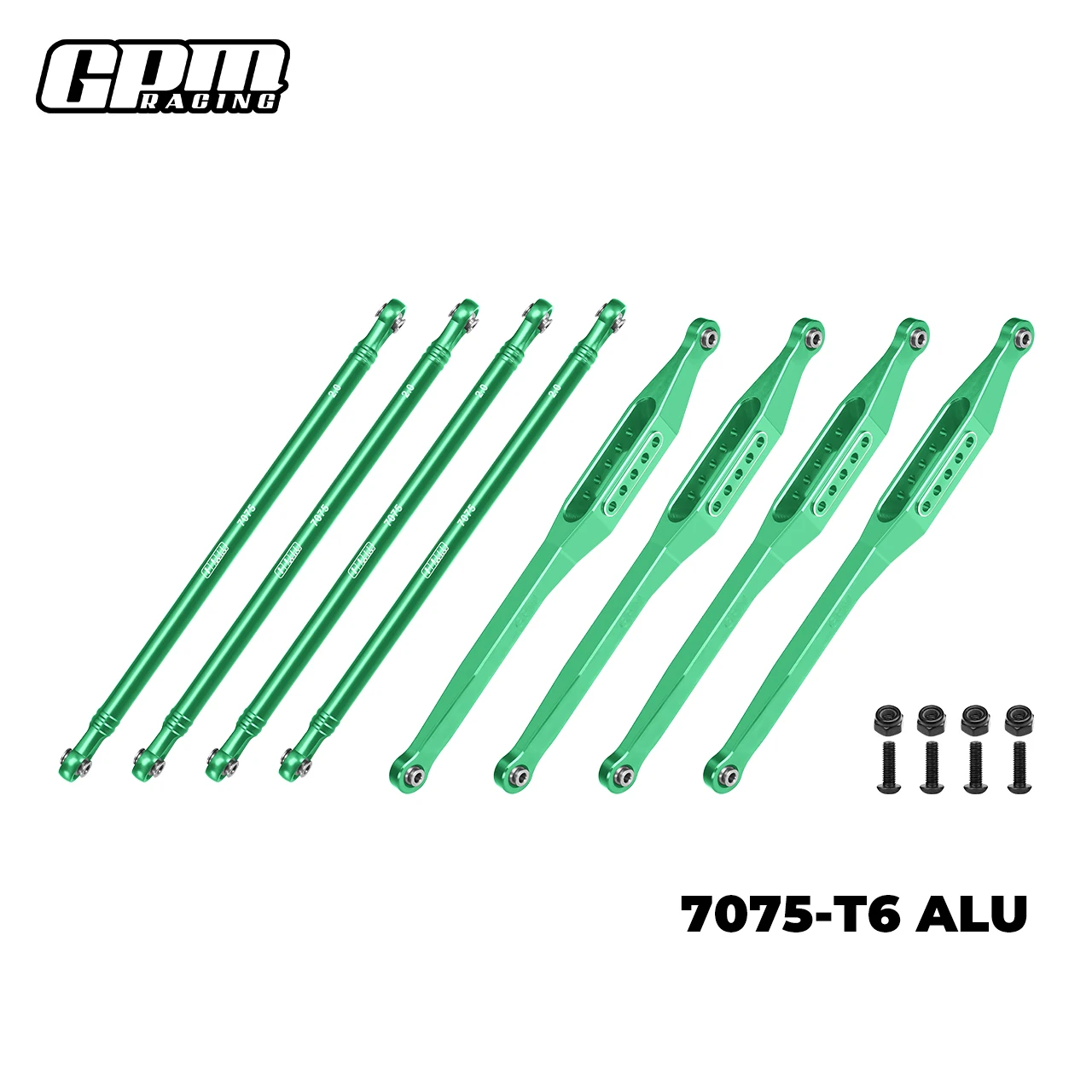 Juego de barra de enlace superior e inferior de aleación GPM 7075-T6 para camión LOSI 1/8 LMT 2,0-LOS04028