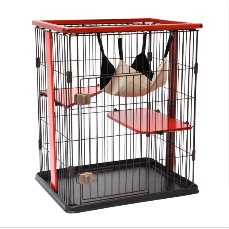 Wholesale good quality metal wire cat crate carge collapsible cat cage with removable tray