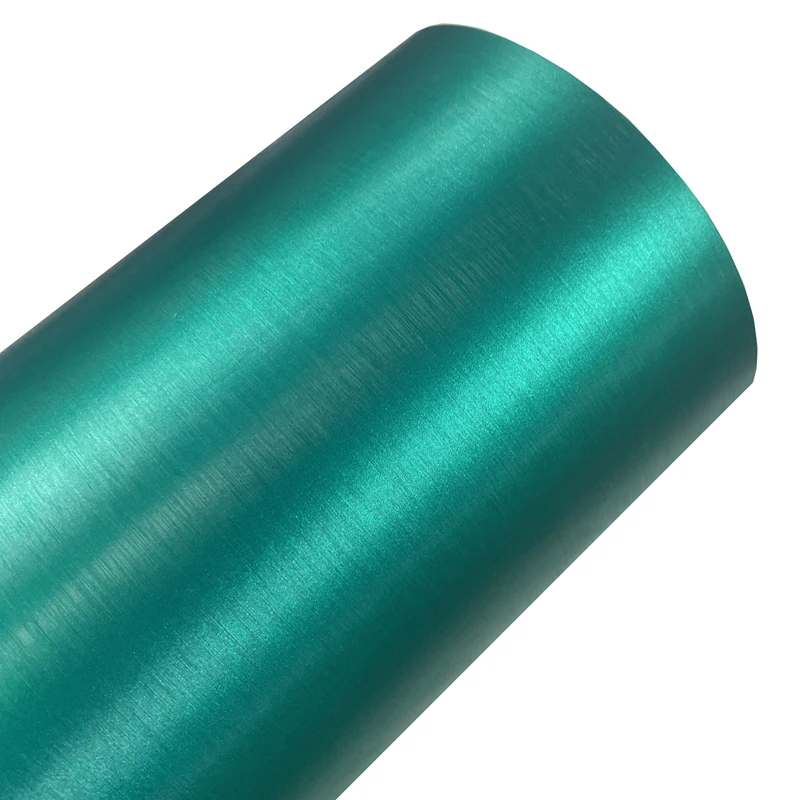 Premium Chrom gebürsteter Stahl Metallic Miami Teal Vinyl Wrap Roll DIY selbstklebende Aufkleber Automotive Car Wrapping Folie
