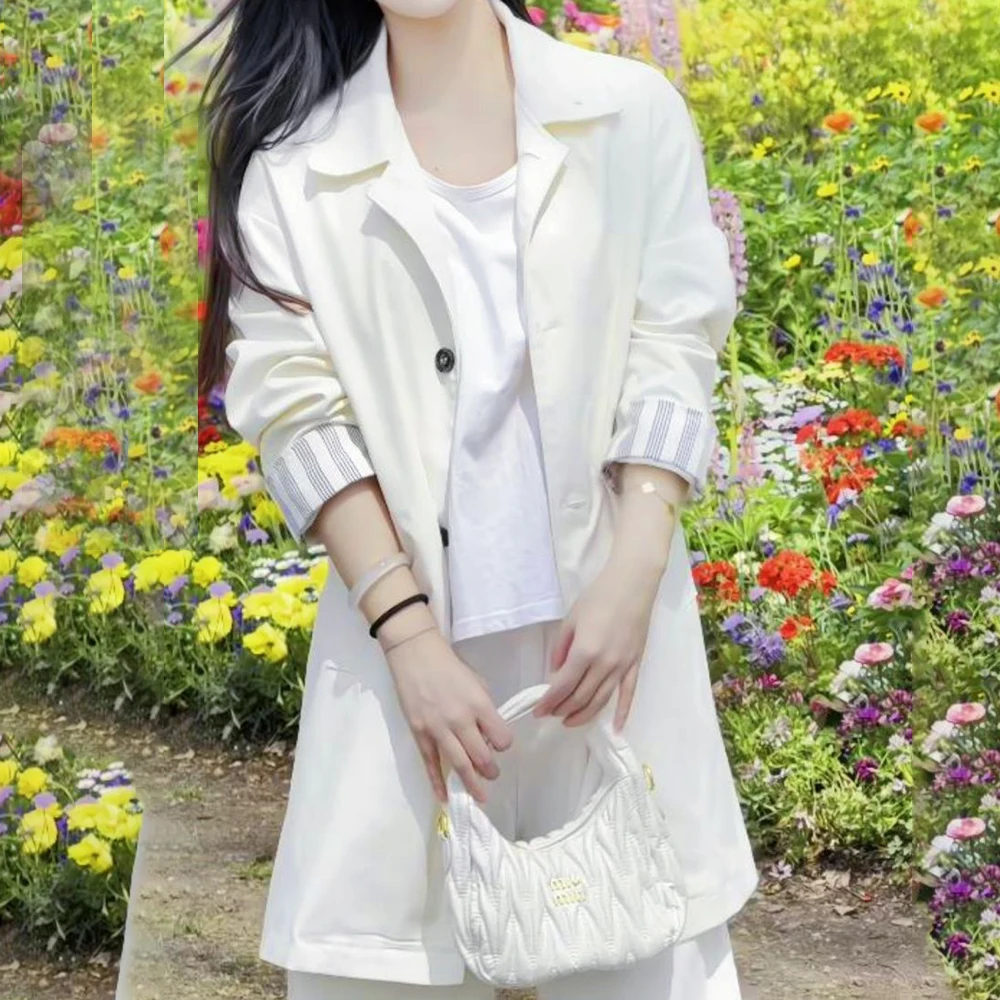 trench coat spring new Korean version high-end medium and long top coat  coats for women abrigos mujer