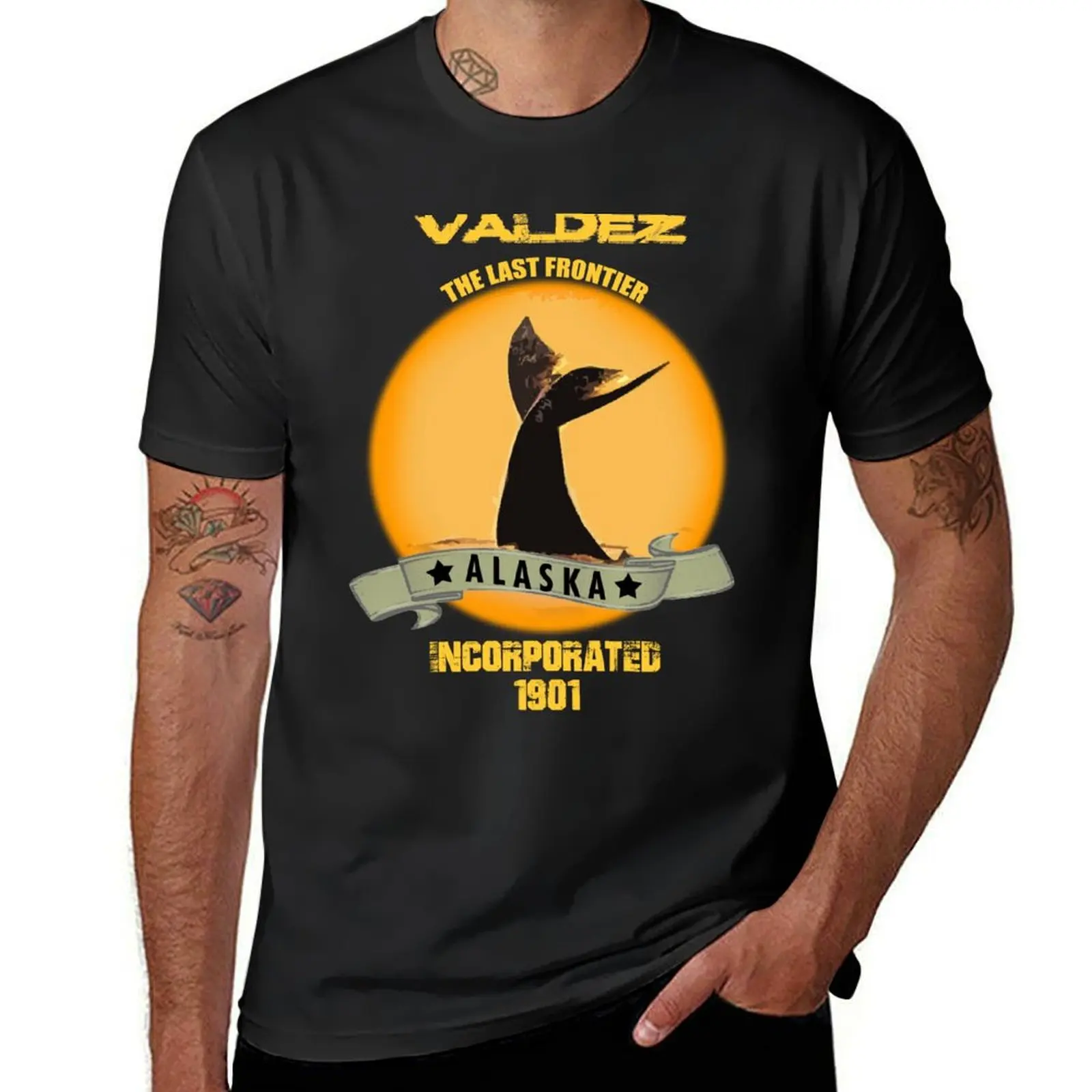 Valdez Alaska T-Shirt Short sleeve tee korean fashion t shirts men