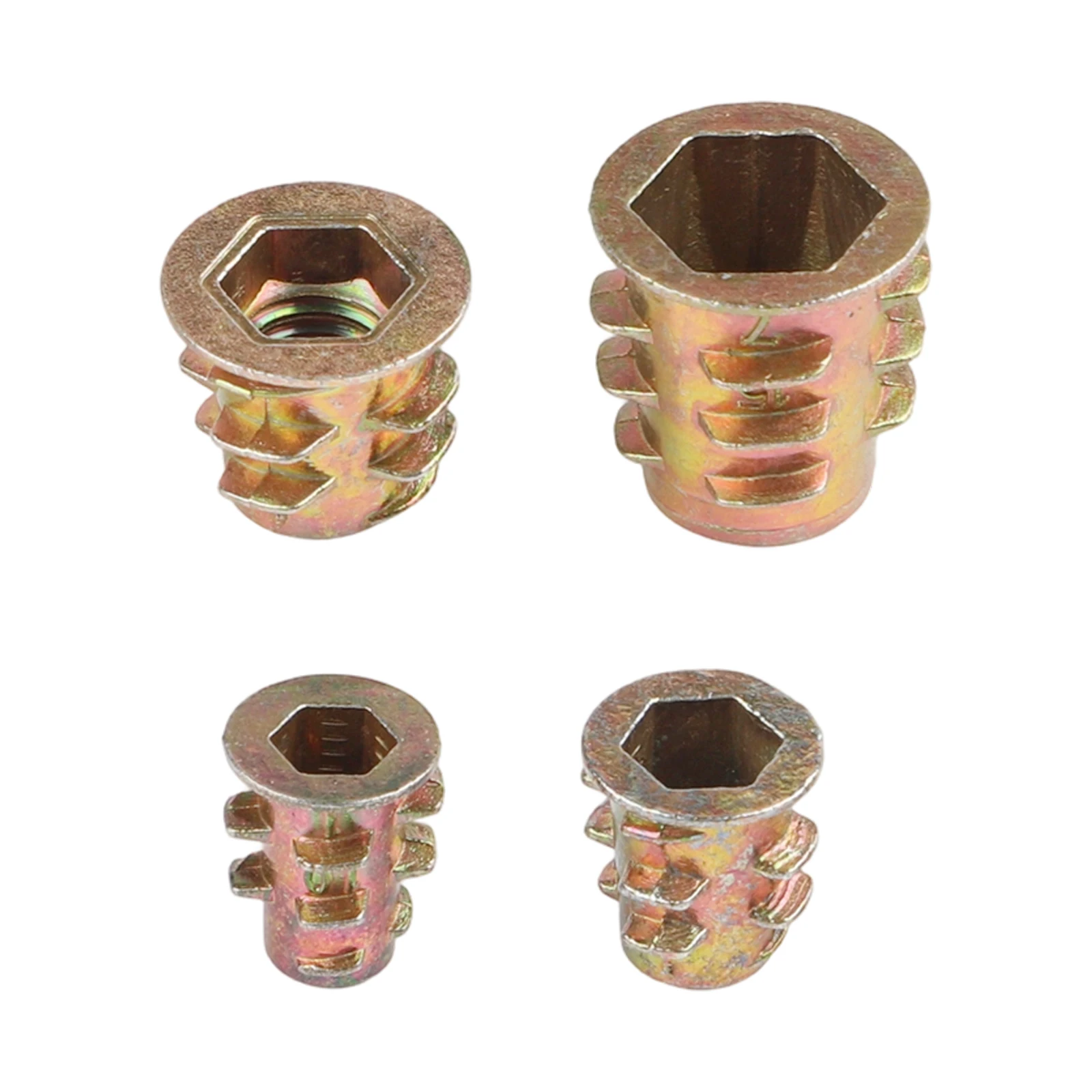 Furniture Insert Fasteners Kit with Hex Socket Screws Zinc Plated Gold Finish Compatible with M5 M8 Thread Sizes