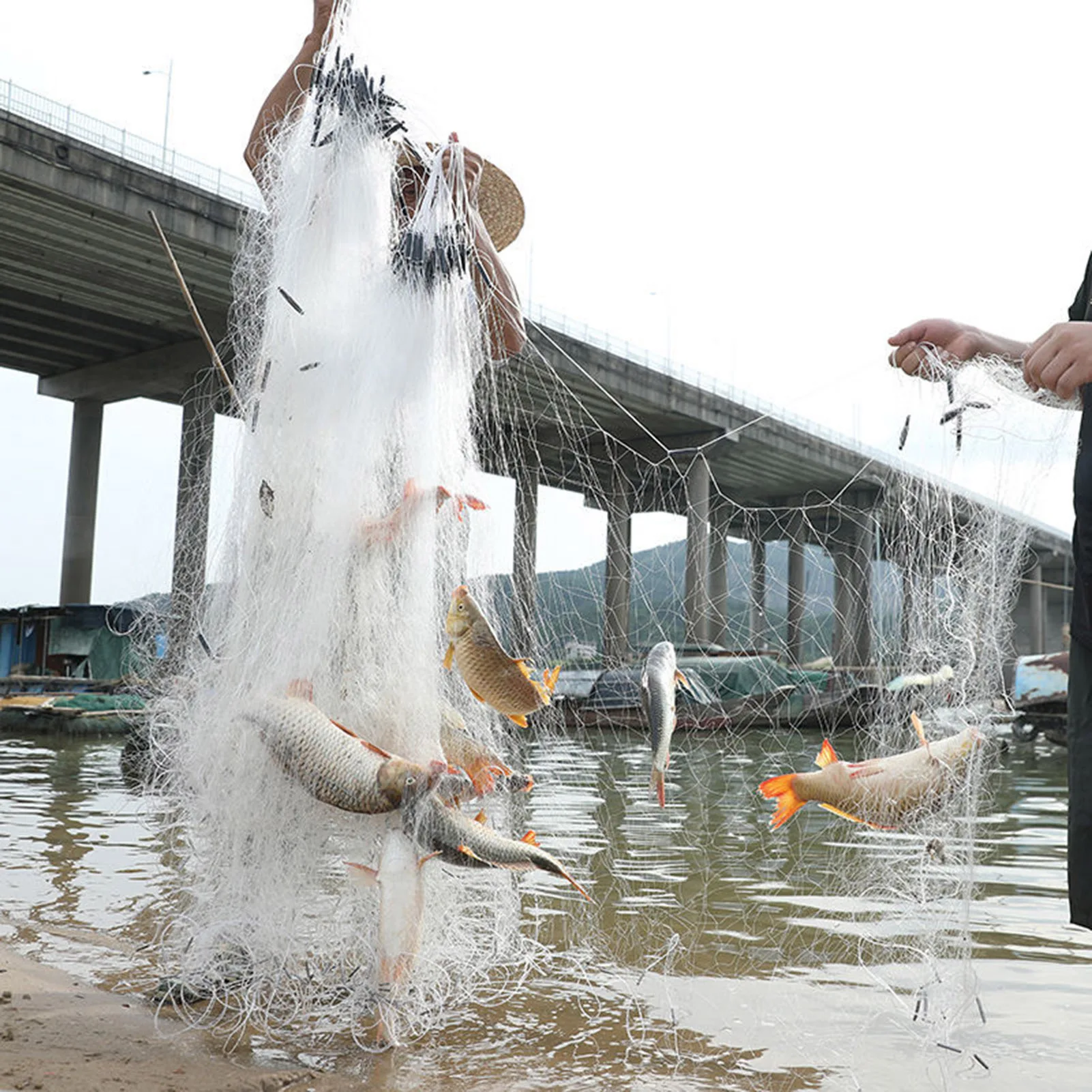 المهنية الصيد يلقي صافي معدات الصيد قوي ودائم المحمولة سهلة رمي شبكة الصيد لاستخدام بركة النهر الصيد البحري