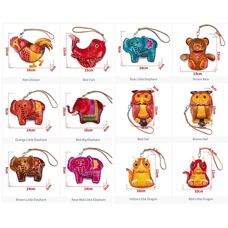 Cow Leather Cute Chicken Shaped Coin Purse Girls Woman Student Mini Creative Wallet Children Gifts Wrist Money Bag Key Bag