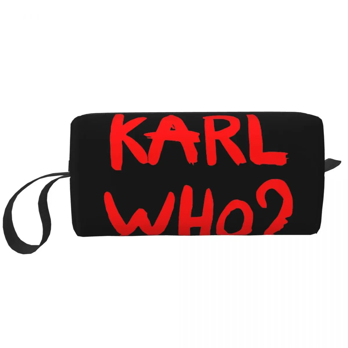 Custom Red Karl Who Slogan Travel Cosmetic Bag Women Makeup Toiletry Organizer Ladies Beauty Storage Dopp Kit