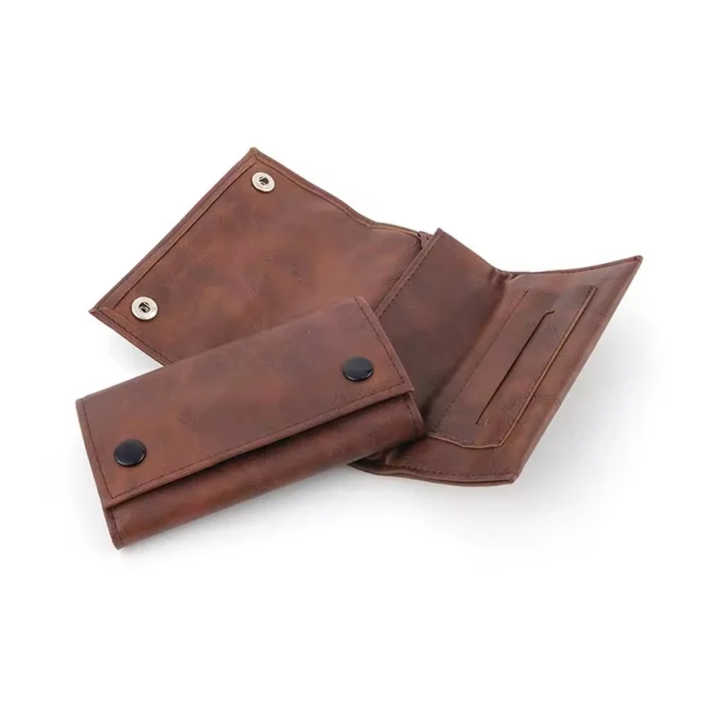 

Leather Tobacco Pouch Bag - Portable Wallet Style Storage for Smoking Pipe, Cigarette Rolling Papers & Smoking Tools