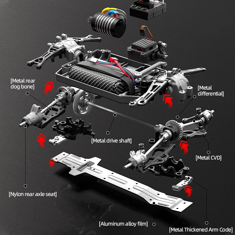 1/18 All-Terrain 4WD Drift Racing Remote Control Car 2.4G 70KM/H LED Headlight Off Road Brushless High Speed RC Car Toy Gifts - Image 4