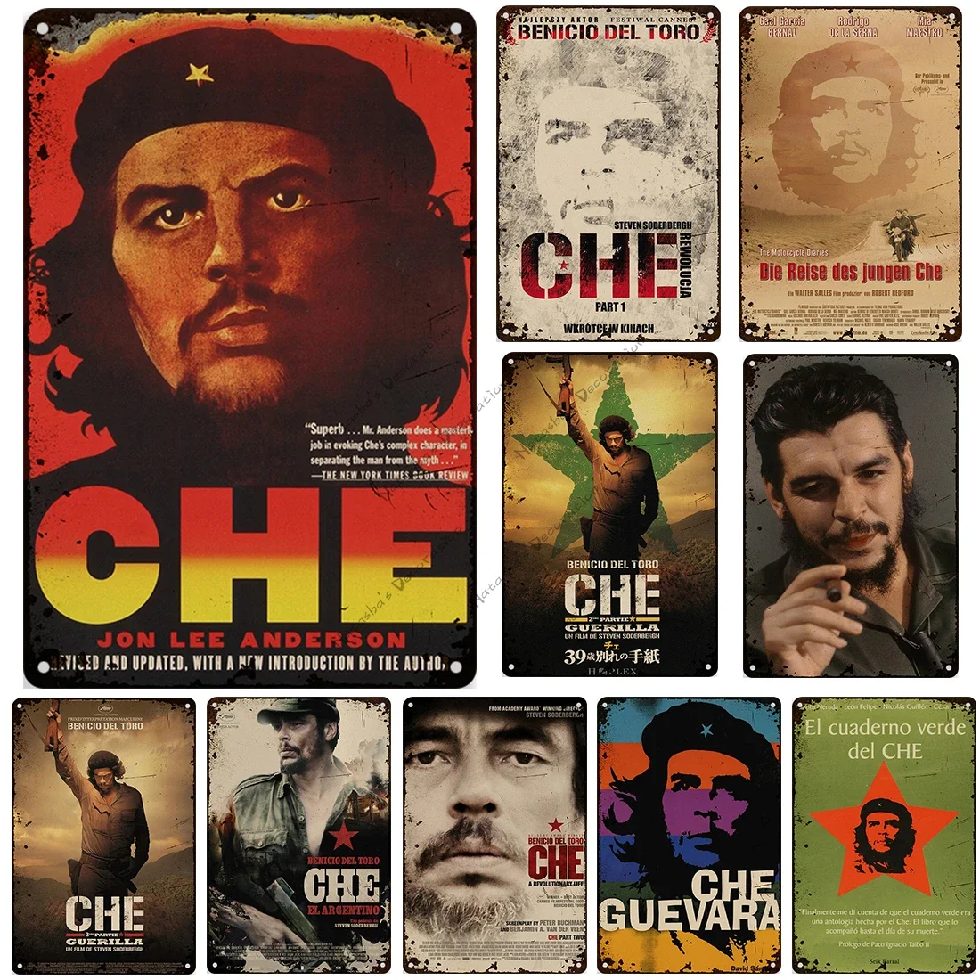 2008 Classic Movie Che Guevara Wall Metal Plate Rusty Decorative Plate Vintage Poster Metal Plaque Bar Club Retro Metal Tin Sign