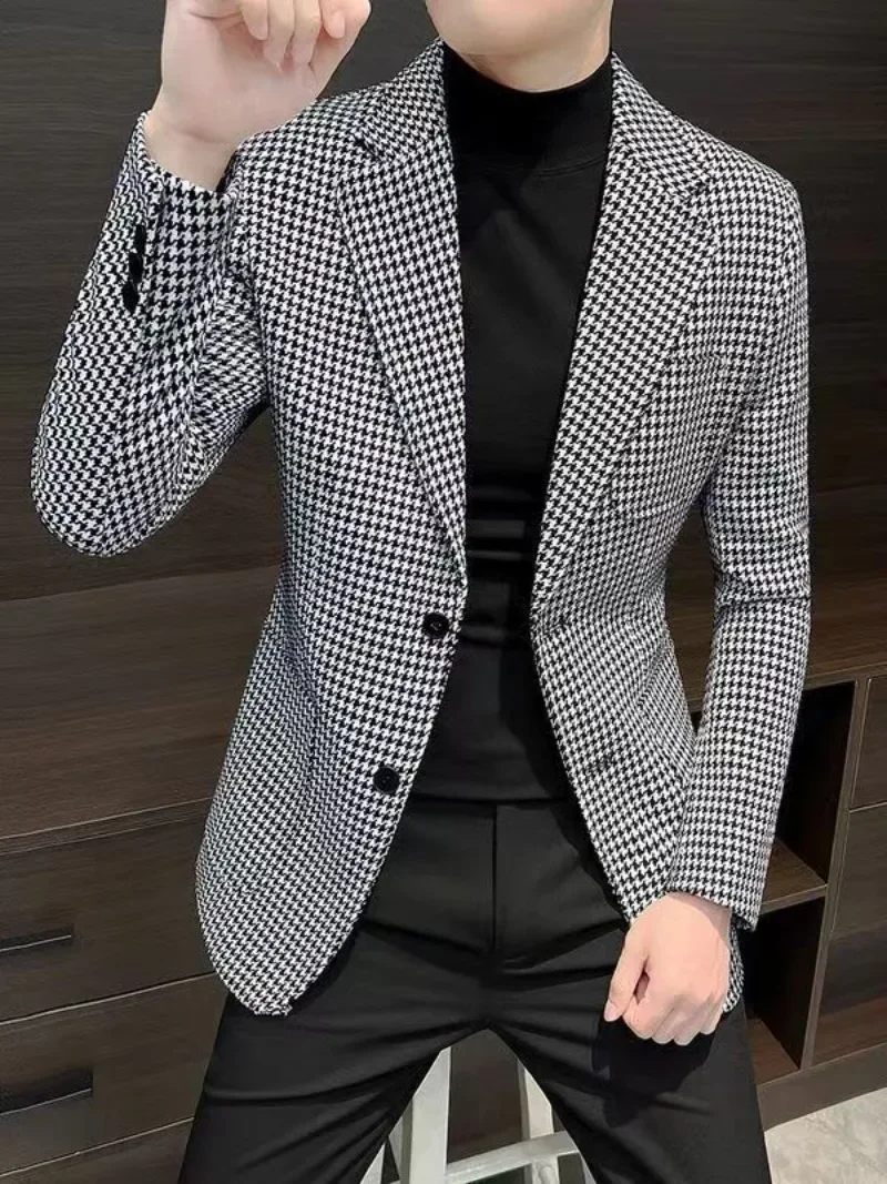 Party Jacket for Men Double Breasted Coats Plus Big Size Man Suits and Blazers Oversize Classic High Quality Vintage Simple 2024