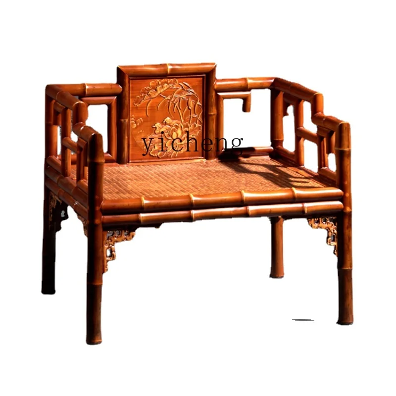 Zk Dragon Bamboo Tea Chair Master Chair Living Room and Tea Room Word Pattern Handmade Mortise