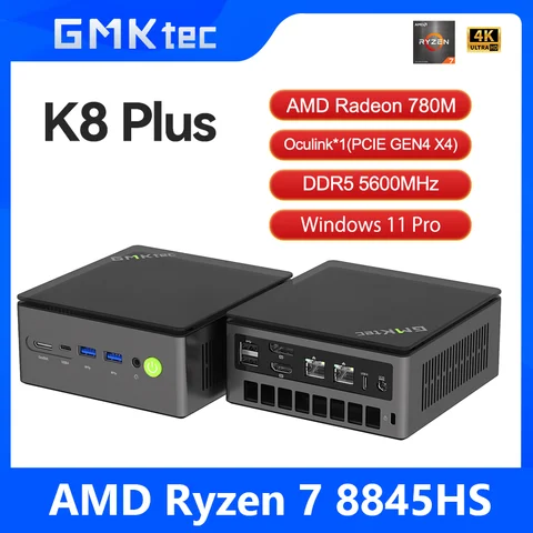 GMKtec K8 Plus Mini PC AMD R7-8845HS NUCBOX Window 11 Pro AMD Radeon™ 780M Oculink*1（PCIE GEN4*4)） DDR5 5600MHz