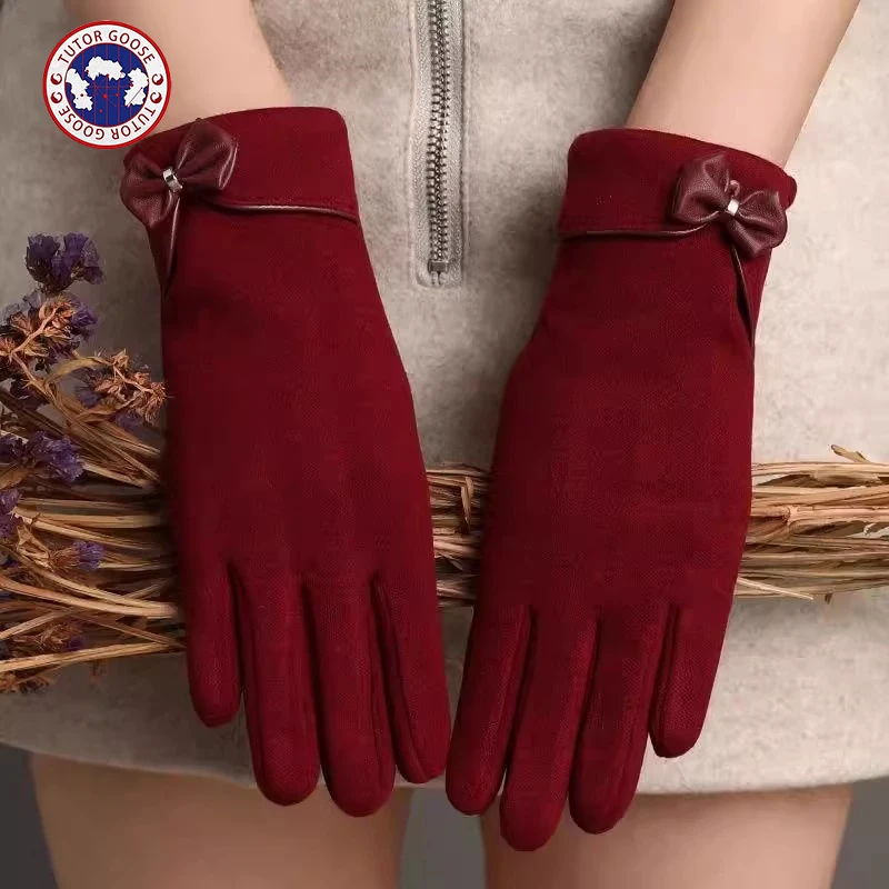 guanti-tutor-goose-luxury-du-down-colore-rosso-per-capodanno-e-luy-anno-antivento-calore-dito-separato-sensazione-di-fascia-alta