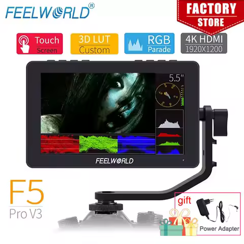 FEELWORLD F5 Pro V3 5.5 Inch Camera Field Touch Monitor for Camera DSLR 3D LUT IPS 4K HDMI-compatible Wireless transmission